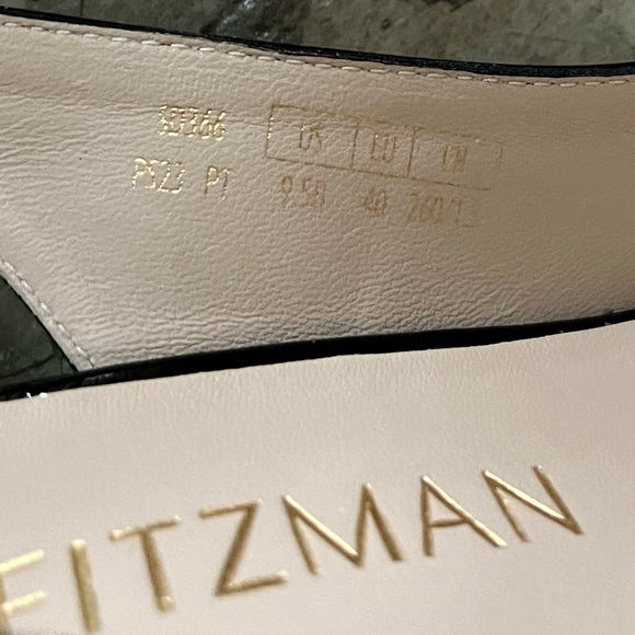 🍃💕NIB STUART WEITZMAN Curve 85 Black Patent Block Heel Slingback Pump Size 9.5 - Picture 10 of 16